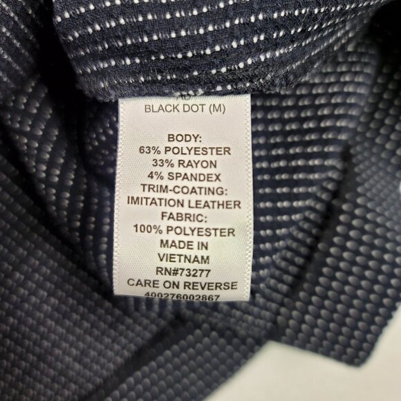 Elle Womens Black Dot Mini Skirt Faux Leather Trim Pockets Medium - Picture 5 of 7